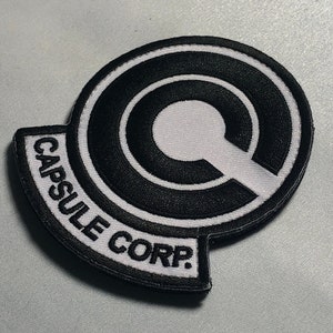 Black CAPSULE Corp. Morale Patch: Movie Emblem for Cosplay Uniform Jacket Mask Airsoft Comicon - Hook and Loop or Iron-On