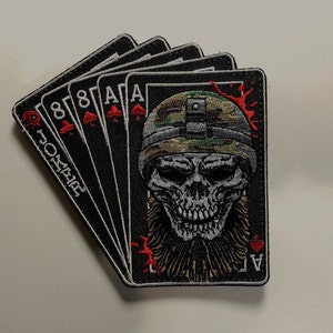 BEARDED SOLDAAT Full House Aas schoppen kaart Spec Ops eenheid Rusland marine NSWDG Vlag Piraat Zwartbaard Tactische Patch Moreel schedel isaf isis ifak