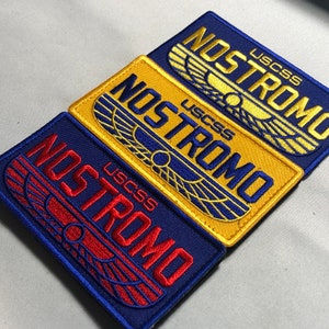 USCSS NOSTROMO Patch Morale Cargo Ship Vehicle Officer Alien Yutani WEYLAND Movie Prop - Costume Cosplay Crew Alien Badge Uniform Red Yellow