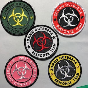 Zombie OUTBREAK Response TEAM Patch Morale Tactical Unit Morale 2nd Biohazard Movie Danger Halloween Cosplay Movie Funny pink green Skull
