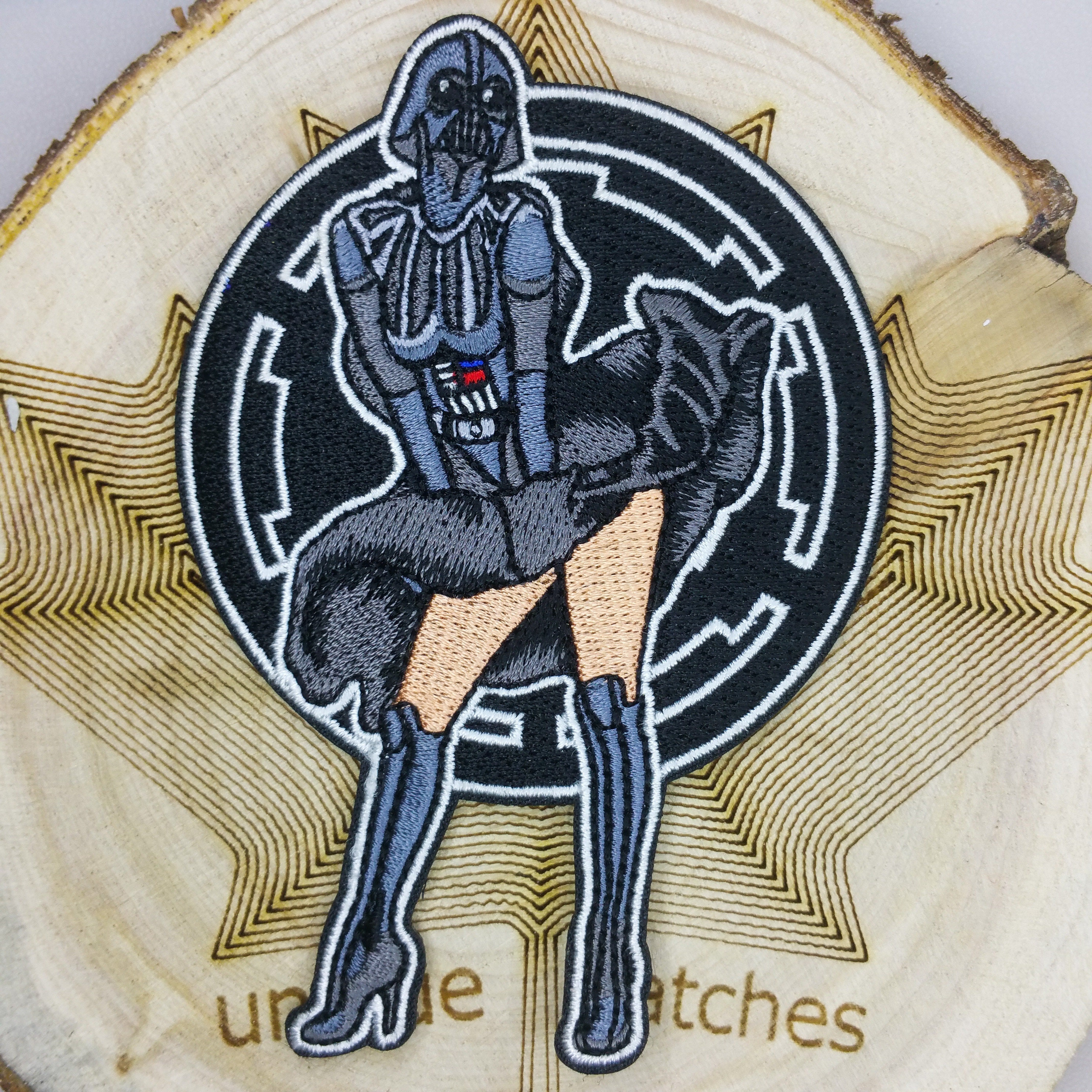 PINUP DARTH VADER Mashup Embroidery Patch Morale Hook Loop