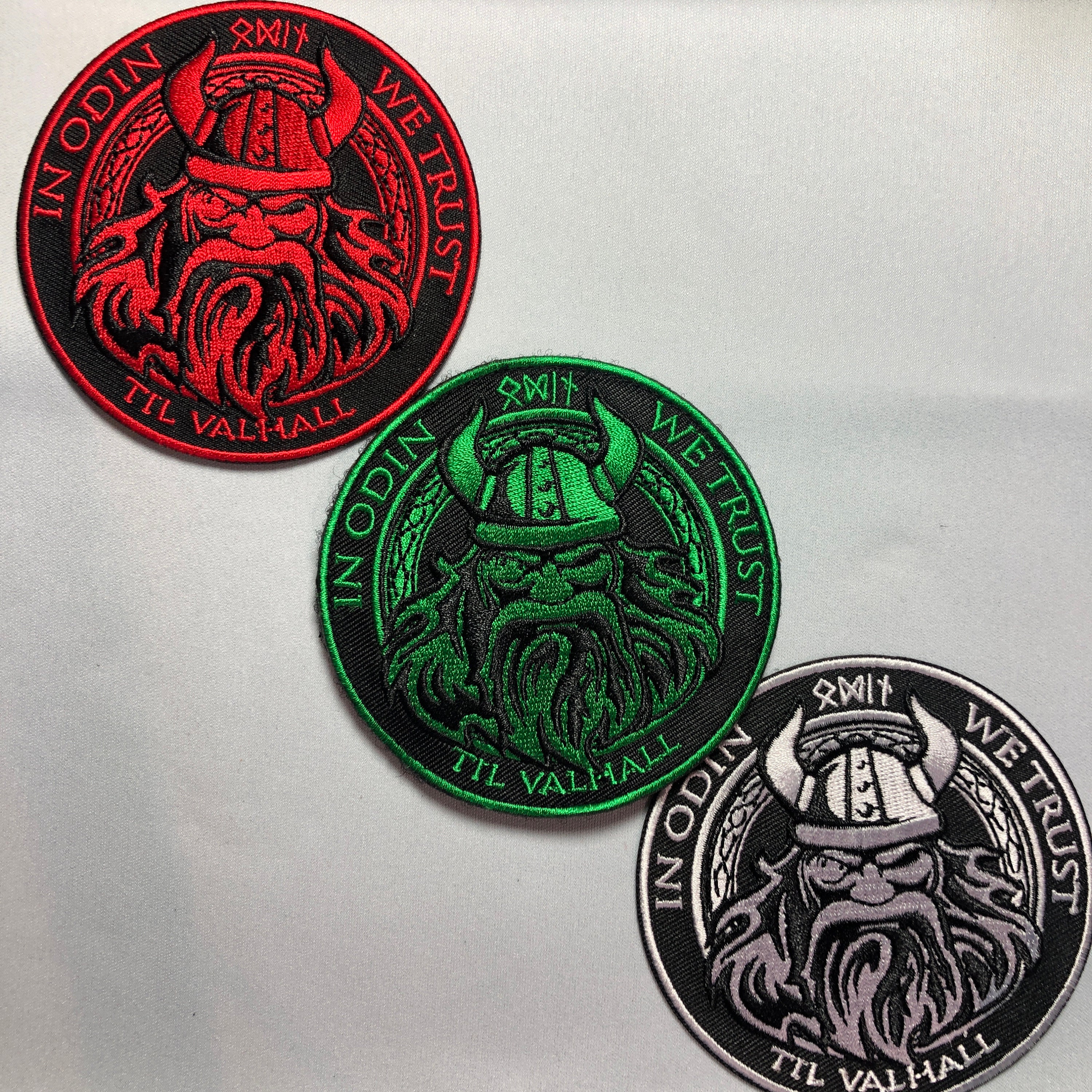 Viking Reflective Embroidered Patches In God We Trust Tactical