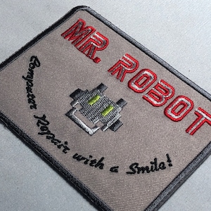 MR. ROBOT Patch Morale Iron on Computer Repair With the Smile TV show Jacket Series Movie Prop Cosplay Comic con Jacket comicon society