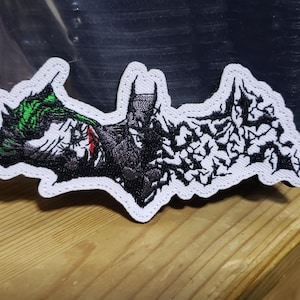 JOKER gezichtsborduurpatch moreel opstrijkbaar of klittenband bat man overgang comics comicon vorm