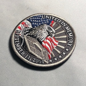 United in Memory Patch Morale Tactical September 11 Towers eagle pentagon 911 American flag USA