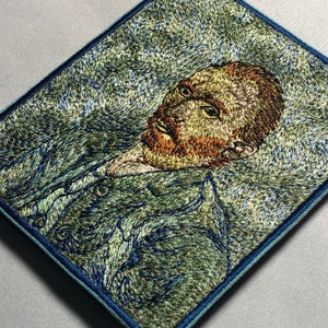 Embroidered last self-portrait Painting Patch Morale Emblem Vincent Van Gogh Art 1889 view asylum Saint Remy Dutch painter crazy