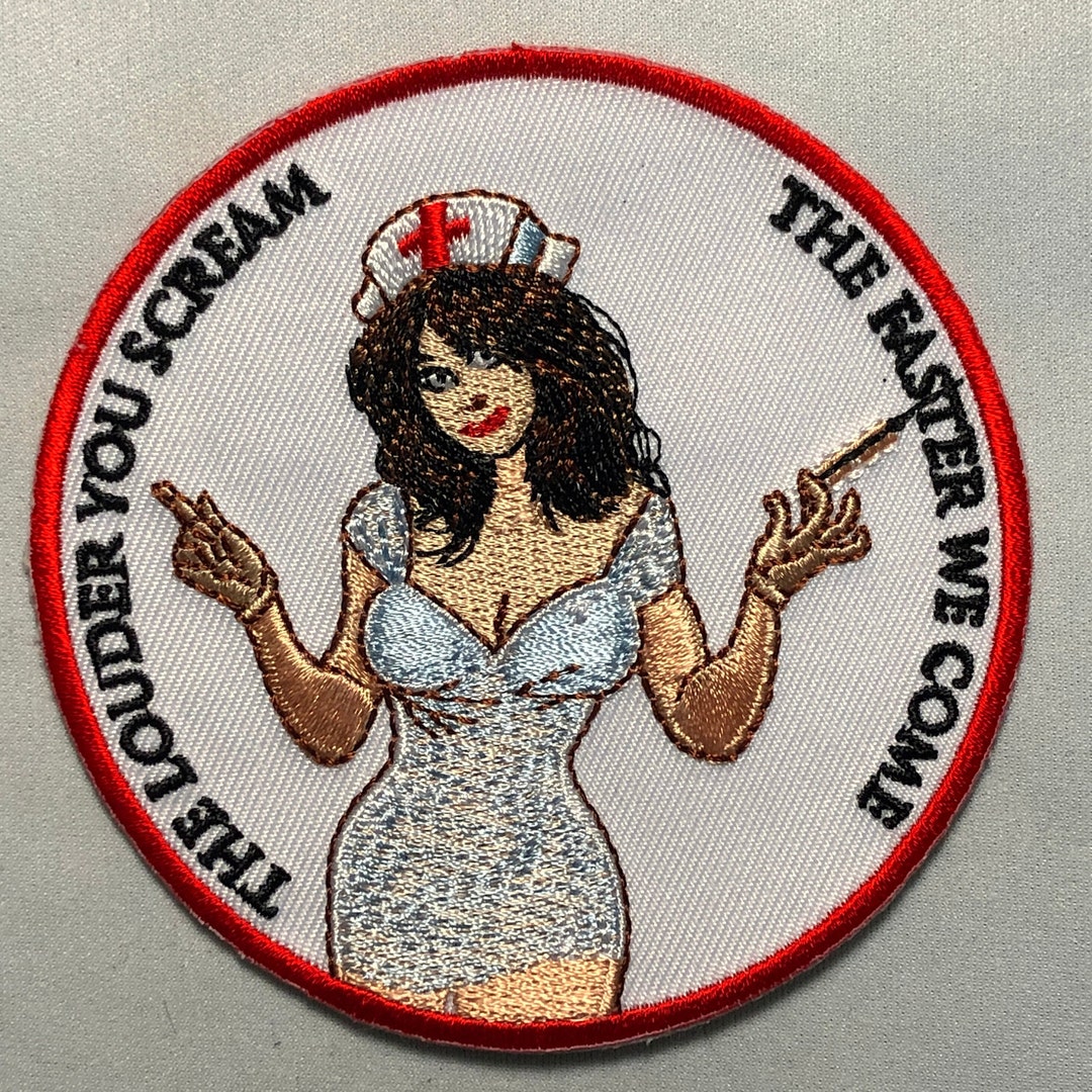 Vintage Pin Up Doctor Morale Patch Hook Loop Tactical Nurse Nikki