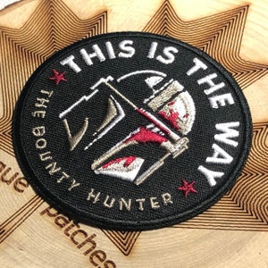 bucket THE WAY Shield Mandaloraian Skull Mythosaur Bantha Mercenary Patch Morale Boba Fett