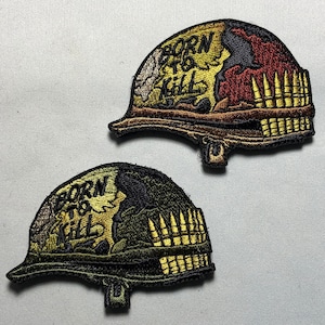 Born to Kill Full Metal Jacket Helmet 3x2 Patch Morale Tactical Vietnam Veteran badge Vest ifak bag Movie Kubrick funny meme