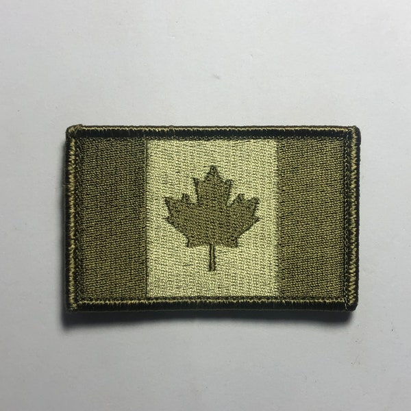 GREEN SUBDUED Canadian flag punisher pattern Maple leaf Tactical Patch Morale Army vest shoulder Canuck ifak bag patriot black