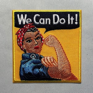 POSSIAMO farlo poster Patch Morale tattico Donna Forza lavoro Potere divertente meme ww2 braccio forte femminismo Storia americana Rosie the Riveter