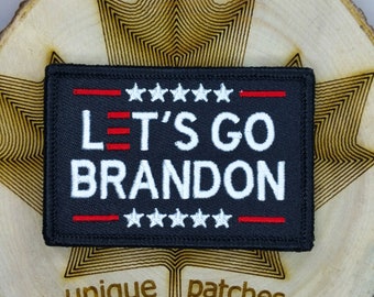 LET'S GO BRANDON allons-y Patch brodé Crochet et boucle soutenant le président Joe Biden Chantant le mot F humour drôle meme Démocrates nascar media