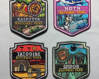 National Park Star Planets Wars Morale Patch - Hoth, Endor, Tatooine, Kashyyyk - Wookie, Ewok Movie jar jarCostume - Comicon Keeper
