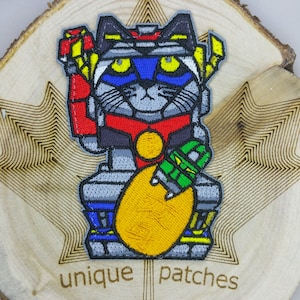 VOLTRON Lucky Cat Maneki Neko Mashup borduurpatch moreel haaklus film Robot
