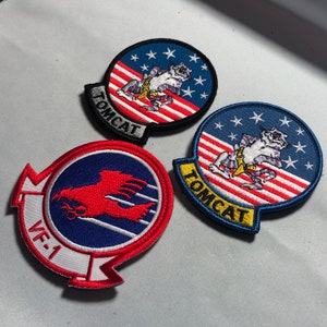 TOP GUN Topgun 2 Maverick Tom Cruise Tony Scott f14 VF-1 Patch moral usn marine Movieprop Costume fer crochet boucle Cosplay uniforme vf1 tomcat image 1