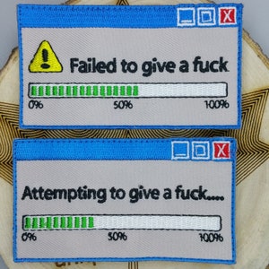 Attempting to failed to give a f*ck Embroiderd patch Hook and loop backing funny morale humor meme tactical bag vest