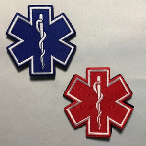 EMS EMT CADUCEUS Blue Medic Snake patch Morale American red Line Doctor medic army paramedics Nurse Nursing uniform quality Star of Life