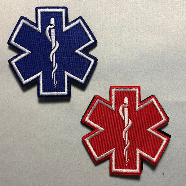 EMS EMT CADUCEUS Blue Medic Snake patch Morale American red Line Doctor medic army paramedics Nurse Nursing uniform quality Star of Life