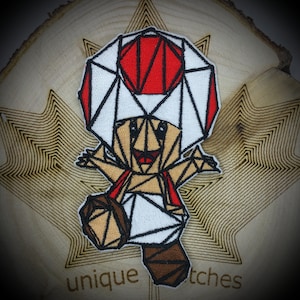 Origami TOAD Mario Mashup borduurpatch moreel klittenband paddenstoel Kingdom yoshi super Cart Luigi Toadette