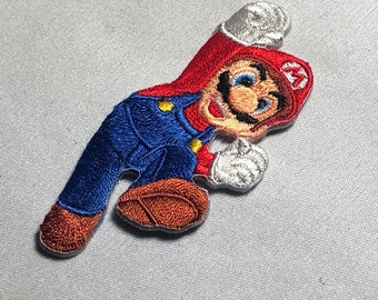 Mario sautant fer sur Patch moral Badge patchs brodés pour vestes Aplique Mega système de jeu contrôleur de jeu plombier