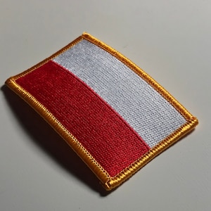 The national flag of Poland Polish: flaga Polski iron on patch morale Rzeczpospolita Polska  crowned eagle