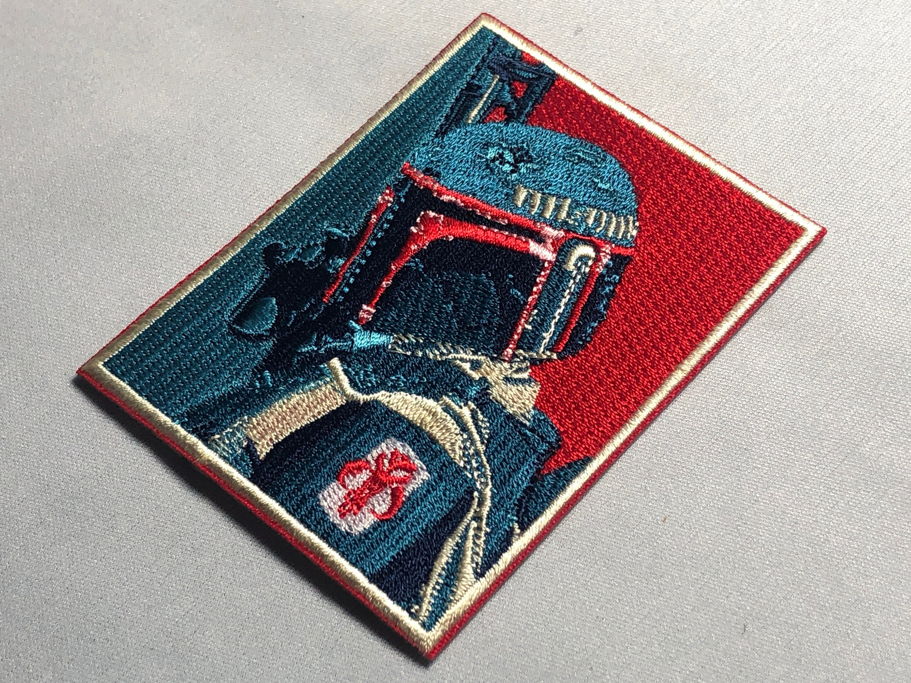 BOBA FETT Hope Poster Patch Morale Mandalorian Hunter Tactical Army  Mercenary Hunter Baby Star Obama Woodland Army Wars Green red blue