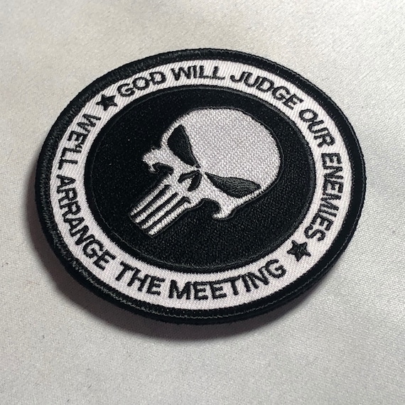 Patch PVC Punisher 'Dieu Jugera Nos Ennemis' - 9cm - Style Tactique