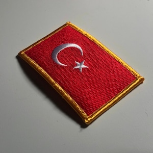The national flag of Turkey Turkish Türk bayrağı iron on patch morale takbir Allah star crescent Republic of Türkiye Türkiye Cumhuriyeti