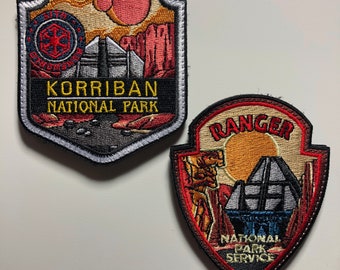KORRIBAN National Park or Ranger Star Planets Wars Morale Patch - Hoth, Endor, Tatooine, Kashyyyk - Wookie, Ewok Movie Costume - Comicon