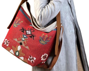 Shoulder bag, embroidery bag, casual bag, handmade bag, canvas bag, bohemian Bag, crossbody bag, ethnic bag, gift for her