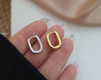 Sterling Silver Huggie Earrings - U Shape • Silver Huggies • 925 Silver Earrings