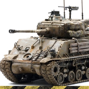 SHERMAN &quot;Fury&quot;  M4A3E8 tank - 1:35 pro-built scale model