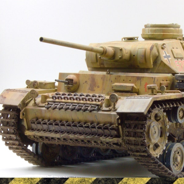 LARGE 1/16 scale Panzer III German tank - pro-built scale model