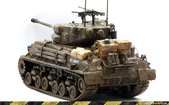 FURY タミヤ1/35 M4A3E8 シャーマン戦車(フューリ一仕様) 完成品 シャーマン「フューリー」M4A3E8戦車 - 1:35プロ製作スケールモデル