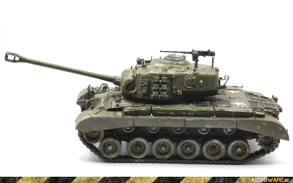 【ご依頼品】　1/35 US M26パーシングと兵士 M26 パーシング エンジンベイ付き - 1:35 プロ製作スケール