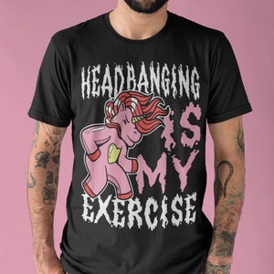 Funny Metalhead Shirt, Funny Metal Shirts, Gift For Metalheads, Headbang Heavy Metal Unicorn Tshirt