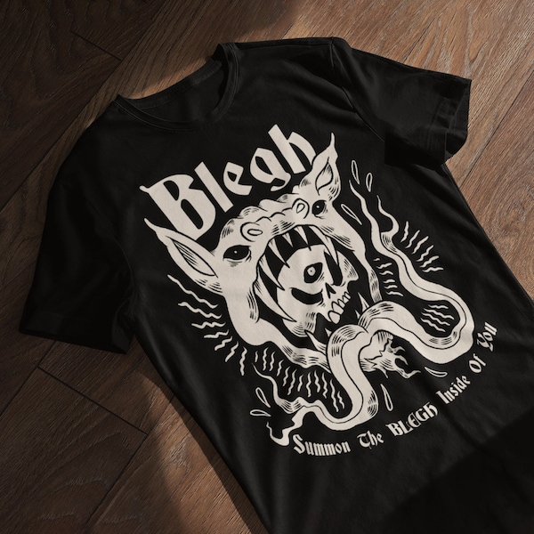 Lustiges Blegh T-Shirt, Blegh Merch Geschenk für Metalheads, lustiges Metalcore Shirt, Deathcore Band Shirt, alternative Goth Kleidung