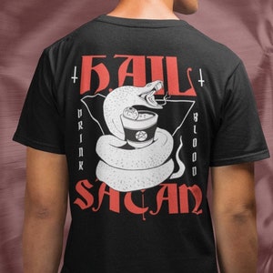 Hail Satan Snake T-Shirt: Funny Metalhead Satanic Clothing