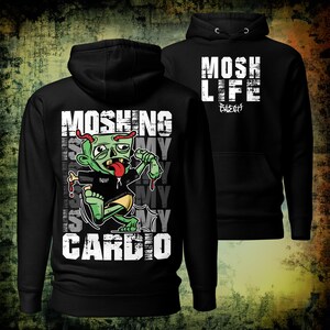 Funny Music Festival Hoodie, Moshing Is My Cardio, Gift For Metalheads, Heavy Metal Concert Hoodie