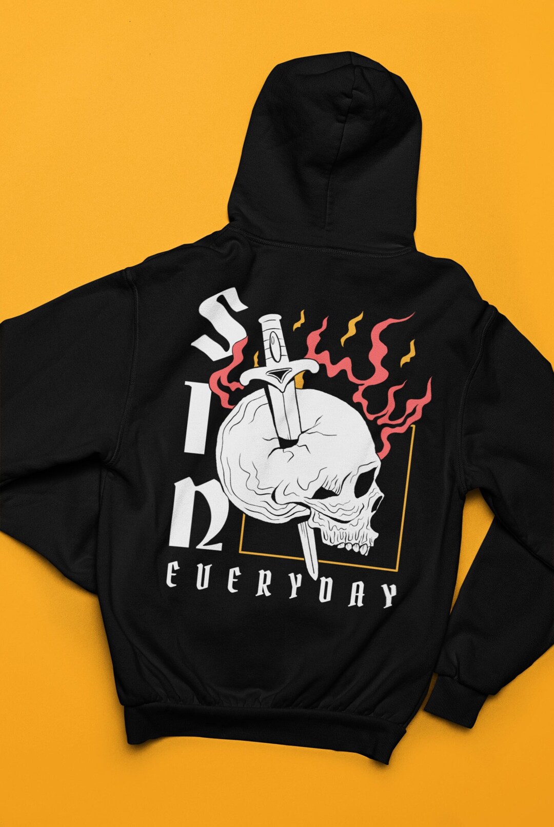 Sudadera con capucha de calavera de heavy metal: gráfico de espada, regalo  metalero México