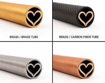 Mosaic Knife Pin | Heart | 6mm 1/4 | 8mm 5/16 | 10mm 3/8 | 4 inch Len | Brass Copper S.Steel C.Fiber Epoxy | Custom Knife Making Supply DIY