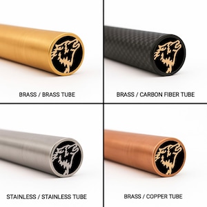 Mosaic Knife Pin | Wolf | 6mm 1/4 | 8mm 5/16 | 10mm 3/8 | 4 inch Len | Brass Copper S.Steel C.Fiber Epoxy | Custom Knife Making Supply DIY