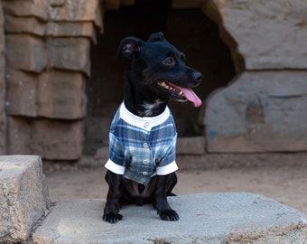 YAODHAOD Pet Fashion Plaid Shirt Pet Dog Clothes S, Black Pet Plaid Clothes Shirt