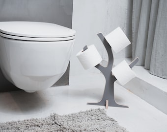 Toilet paper holder rack wc wood floating rack for bathroom Wave