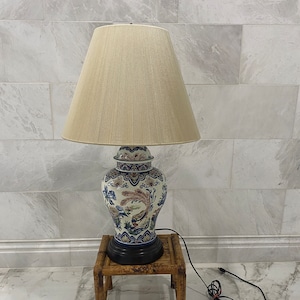 Asian Inspired Lamp with String Shade
