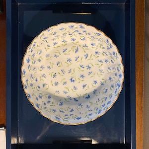 E JD Bodley Blue and White Floral Porcelain Bowl