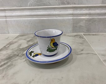Deruta Pottery Espresso Cup and Saucer