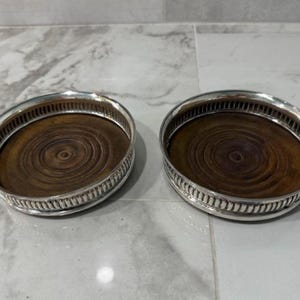 Pair of Silver Plate Wine Coasters