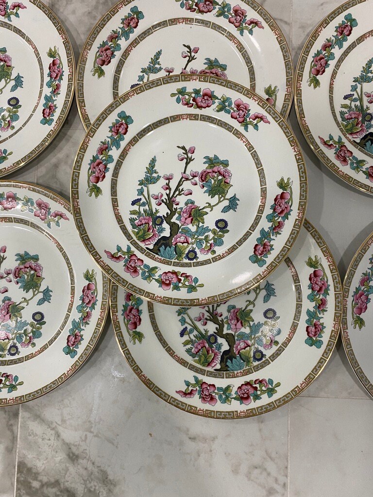 Set of 7 John Maddock Indian Tree Dinner Plates Etsy