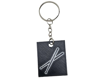 Drum Sticks Drummer Percussion Marching Band Keychain Bag Suitcase Tag Lanyard Zipper Pull Music Artist Gift Birthday Party Favor 3D Printed